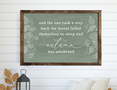 Autumn Was Awakened Fall Wood Framed Sign - Mulberry Market Designs