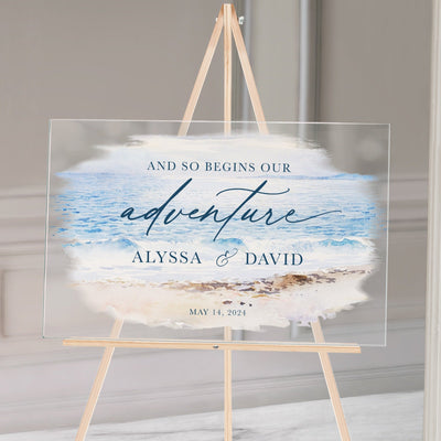 Beach Waves Acrylic Wedding Welcome Sign - Mulberry Market Designs