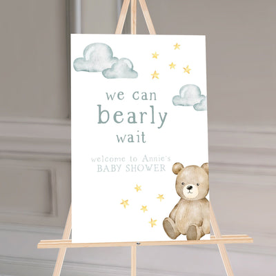 Personalized Bearly Wait Bear Shower Sign - Mulberry Market Designs