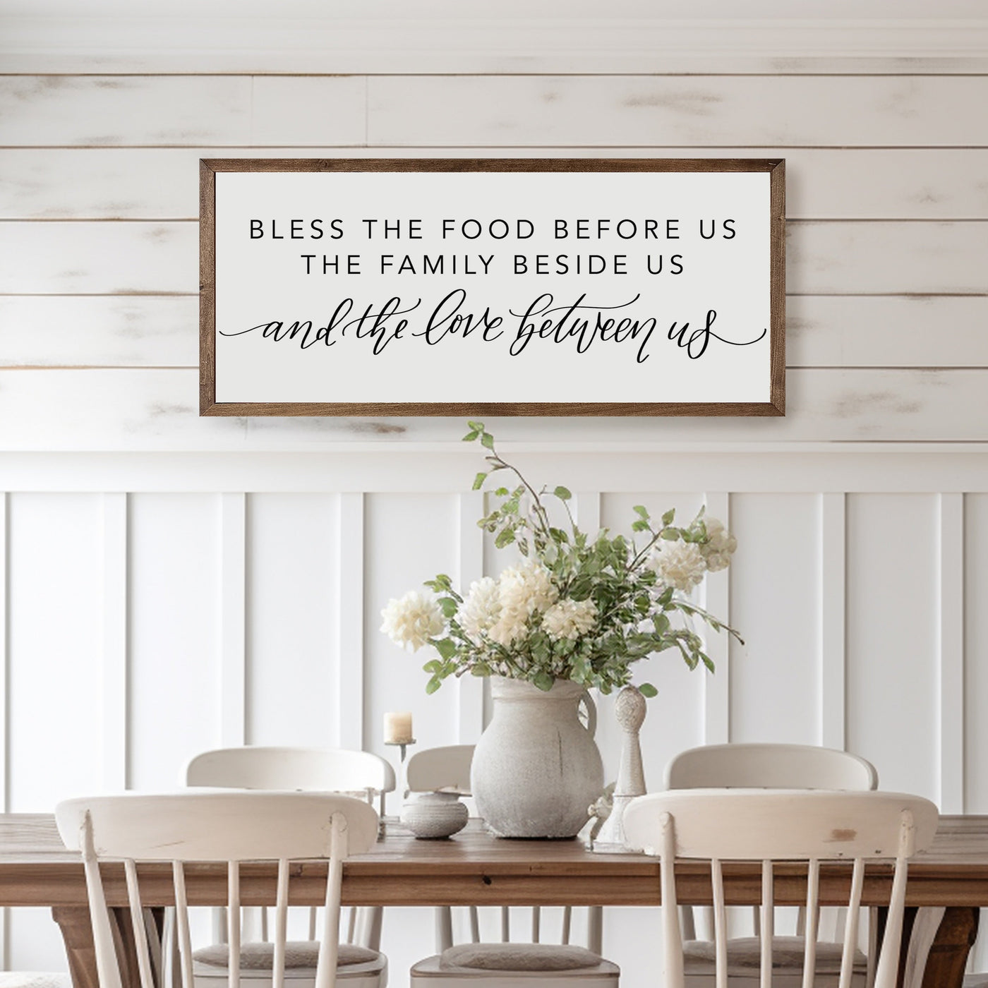 Bless The Food Before Us Wood Framed Sign