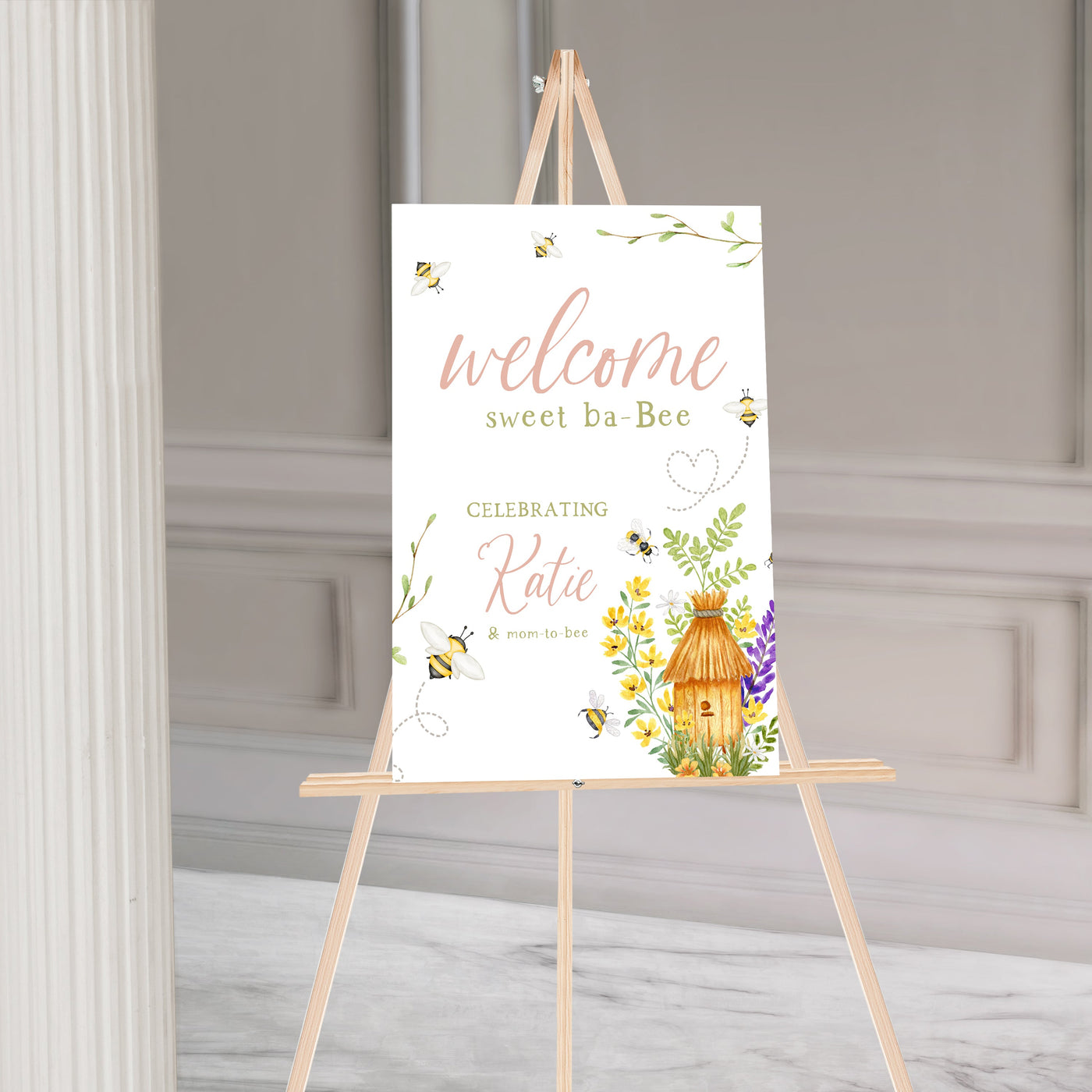 Bumble Bee Baby Shower Sign - Mulberry Market Designs