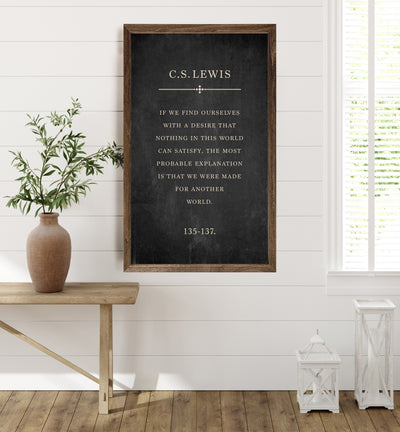 We Were Made For Another World | C.S Lewis Wood Sign
