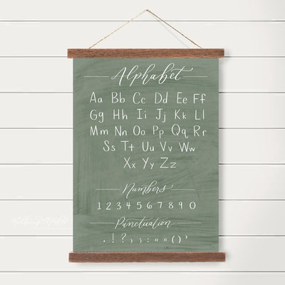 Chalkboard Alphabet Canvas Art - Mulberry Market Designs