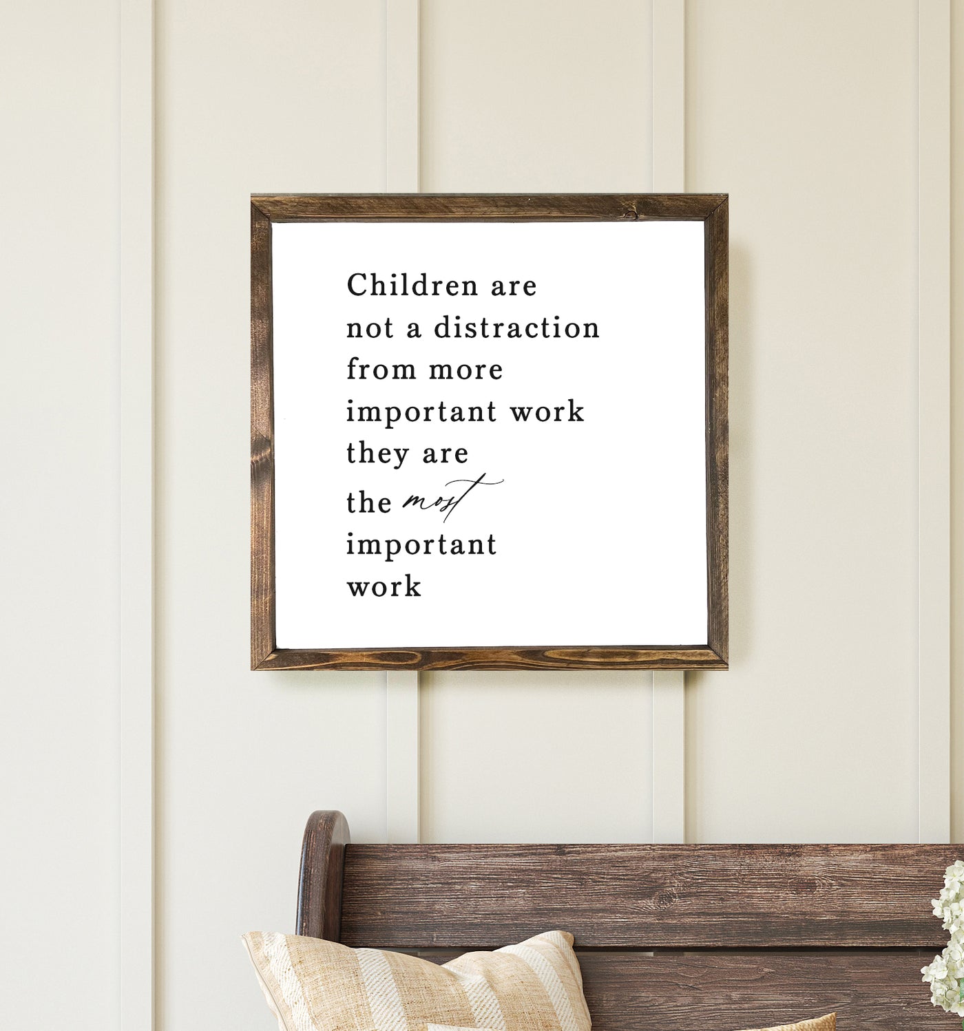 Children Are Not A Distraction Wood Framed Sign