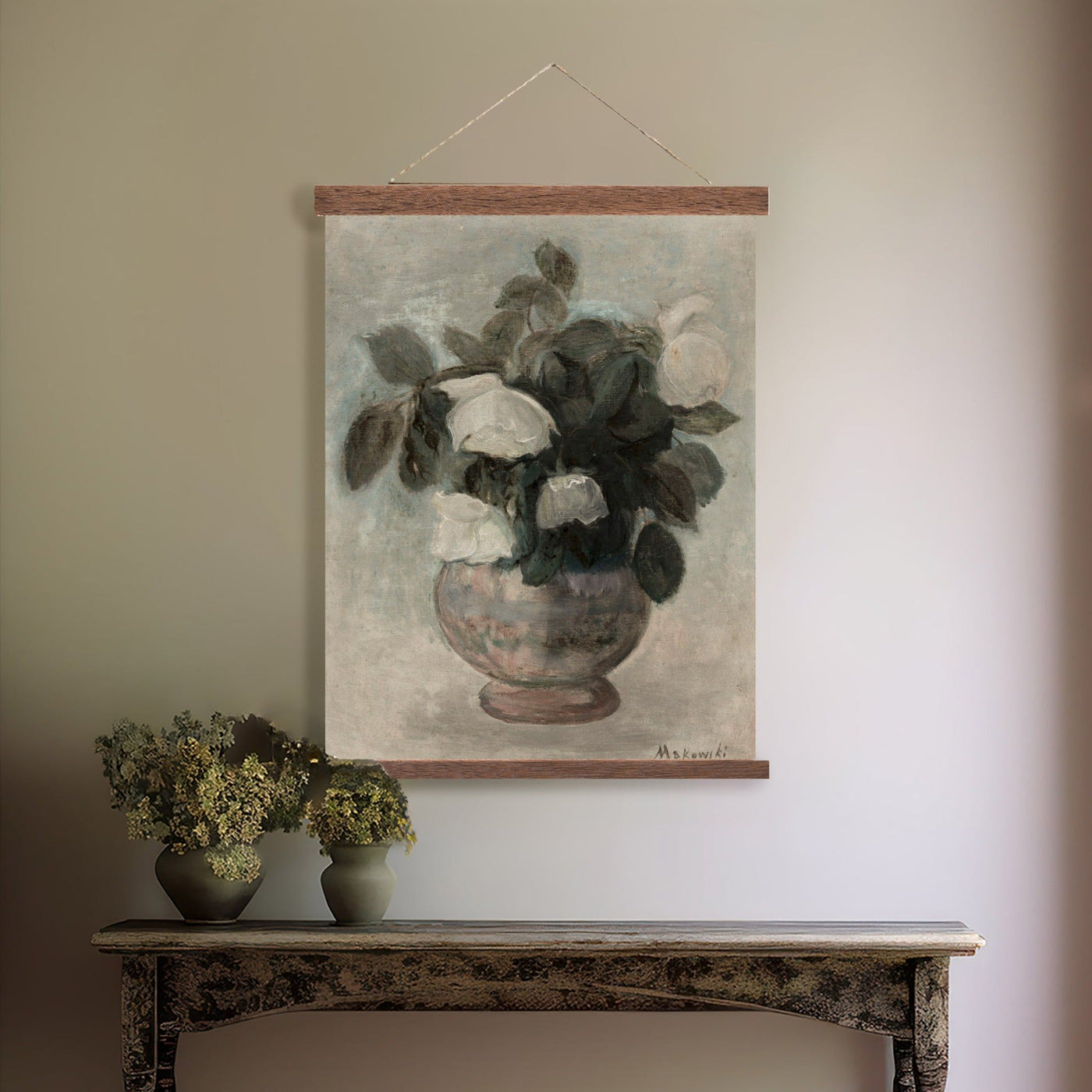 Cottage Roses Vintage Hanging Canvas Art - Mulberry Market Designs