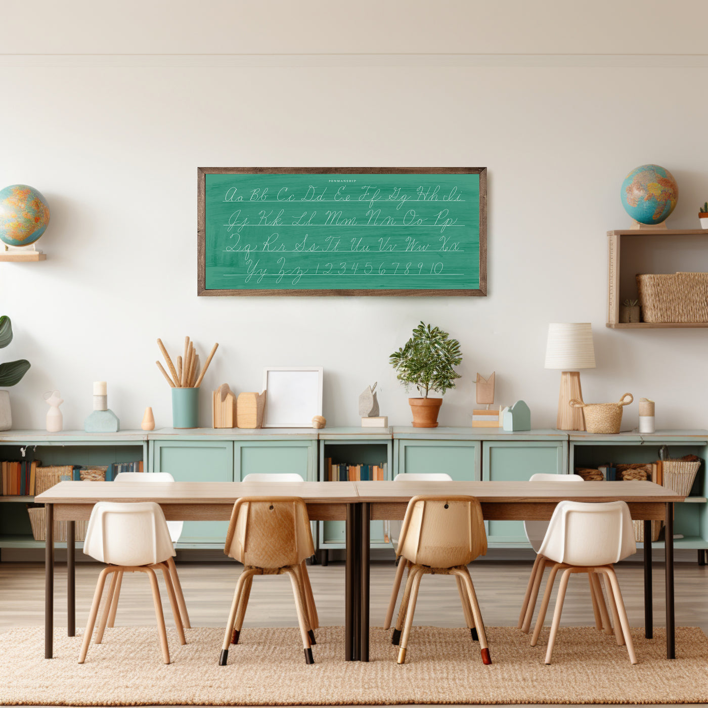 Old School Cursive Alphabet Sign | Green