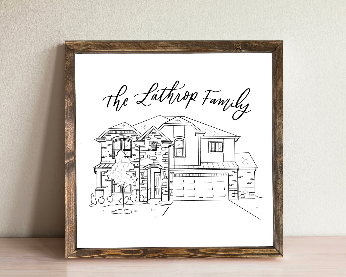 Custom House Portrait Wall Art - Mulberry Market Designs