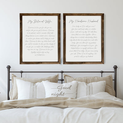 Personalized Wedding Vows Signs Framed, Set of 2 - Mulberry Market Designs
