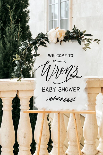Acrylic Baby Shower Sign - Mulberry Market Designs