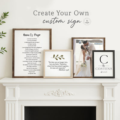 Custom Wood Framed Signs | Personalized Quote Wall Art