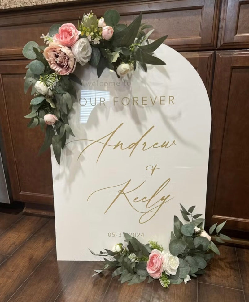 Arched Acrylic Wedding Welcome Sign