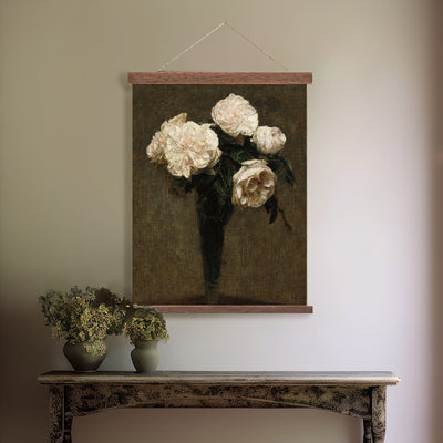 Damask Roses Vintage Hanging Canvas Art - Mulberry Market Designs