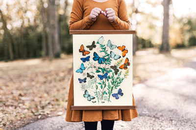 Dancing Butterflies Hanging Canvas Wall Decor - Mulberry Market Designs