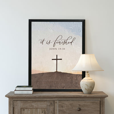 It Is Finished Christian Easter Wall Art
