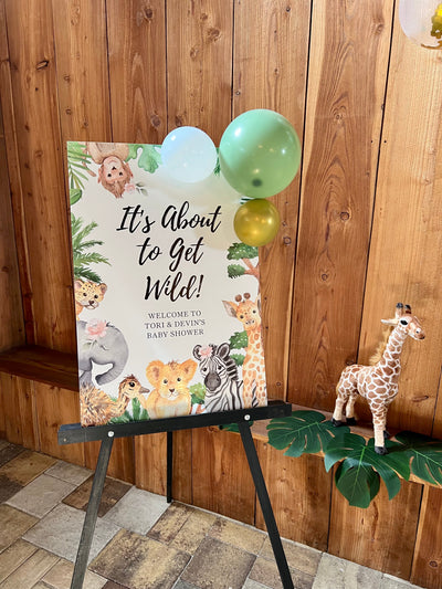 Safari Baby Shower Welcome Sign - Mulberry Market Designs