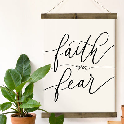 Faith Over Fear Tapestry Canvas Wall Decor - Mulberry Market Designs