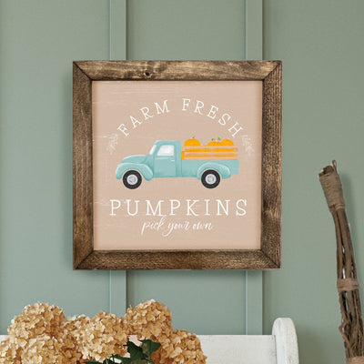 Farm Fresh Pumpkins Wood Fall Sign