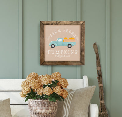 Farm Fresh Pumpkins Wood Fall Sign