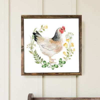 Farmhouse Chicken Painting Wall Art - Mulberry Market Designs