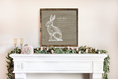 Spring Rabbit Farmhouse Sign - Mulberry Market Designs