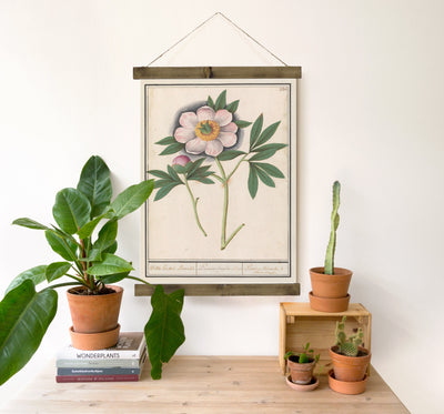 Fleur de Pivoine Flower Hanging Canvas Wall Art - Mulberry Market Designs