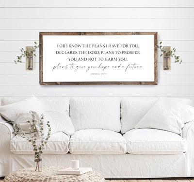 For I Know the Plans I Have For You Bible Verse Sign - Mulberry Market Designs