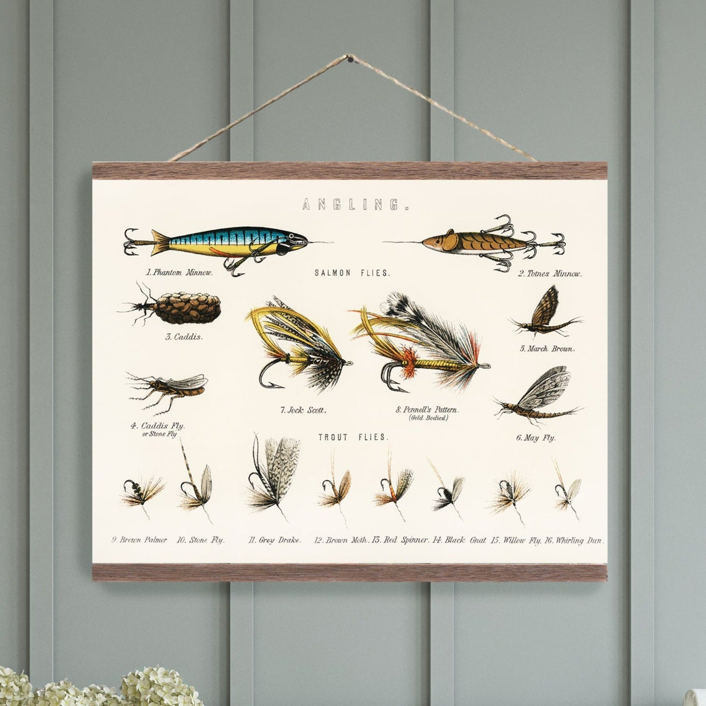 Fisherman Anglers Bait Hanging Wall Art - Mulberry Market Designs