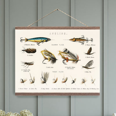 Fisherman Anglers Bait Hanging Wall Art - Mulberry Market Designs
