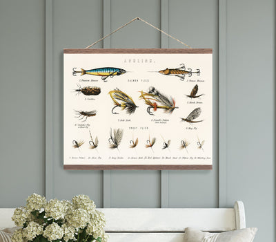 Fisherman Anglers Bait Hanging Wall Art - Mulberry Market Designs