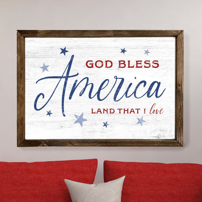 God Bless America | 4th of July | Wood Framed Sign - Mulberry Market Designs