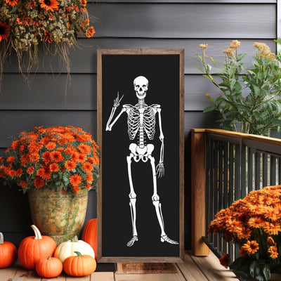 Skeleton Halloween Sign | Wood Framed Sign - Mulberry Market Designs