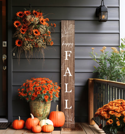 Happy Fall Leaning Porch Sign - Mulberry Market Designs
