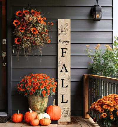 Happy Fall Leaning Porch Sign - Mulberry Market Designs