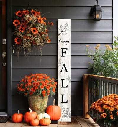 Happy Fall Leaning Porch Sign - Mulberry Market Designs