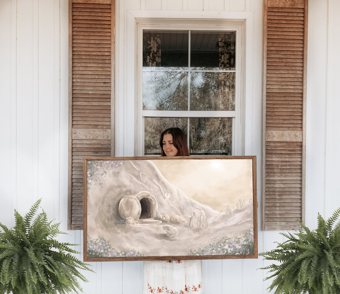 He is Risen Empty Tomb Christian Easter Wall Art Painting