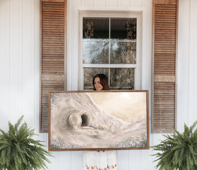 He is Risen Empty Tomb Christian Easter Wall Art Painting
