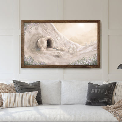 He is Risen Empty Tomb Christian Easter Wall Art Painting