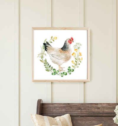 Farmhouse Chicken Painting Wall Art - Mulberry Market Designs