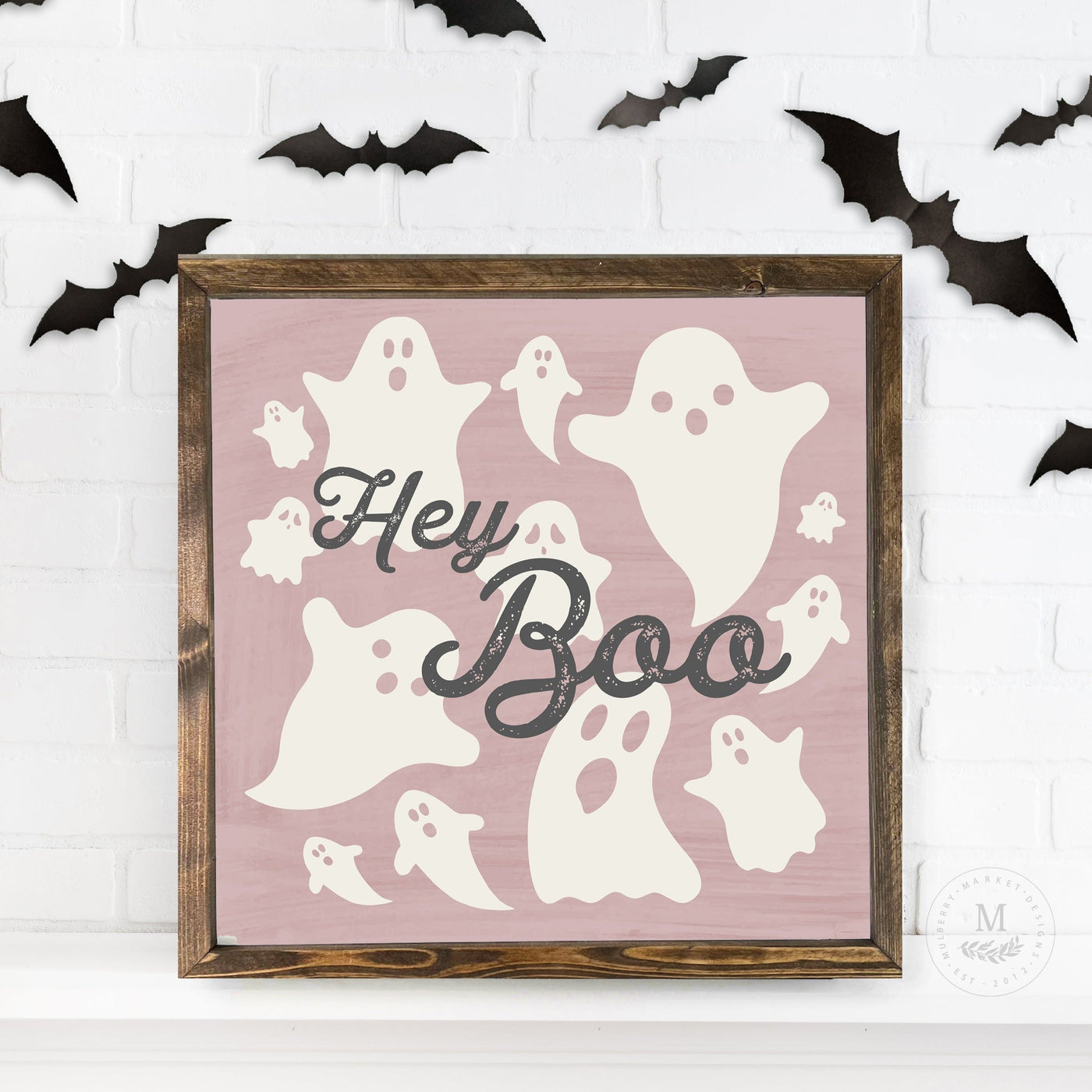 Hey Boo Ghost Halloween Sign - Mulberry Market Designs
