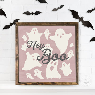 Hey Boo Ghost Halloween Sign - Mulberry Market Designs