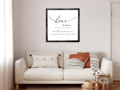 Home Definition Wood Framed Sign - Mulberry Market Designs