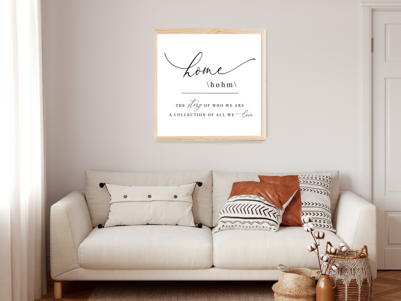 Home Definition Wood Framed Sign - Mulberry Market Designs