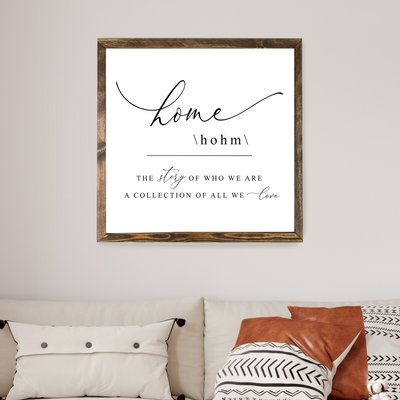 Home Definition Wood Framed Sign - Mulberry Market Designs
