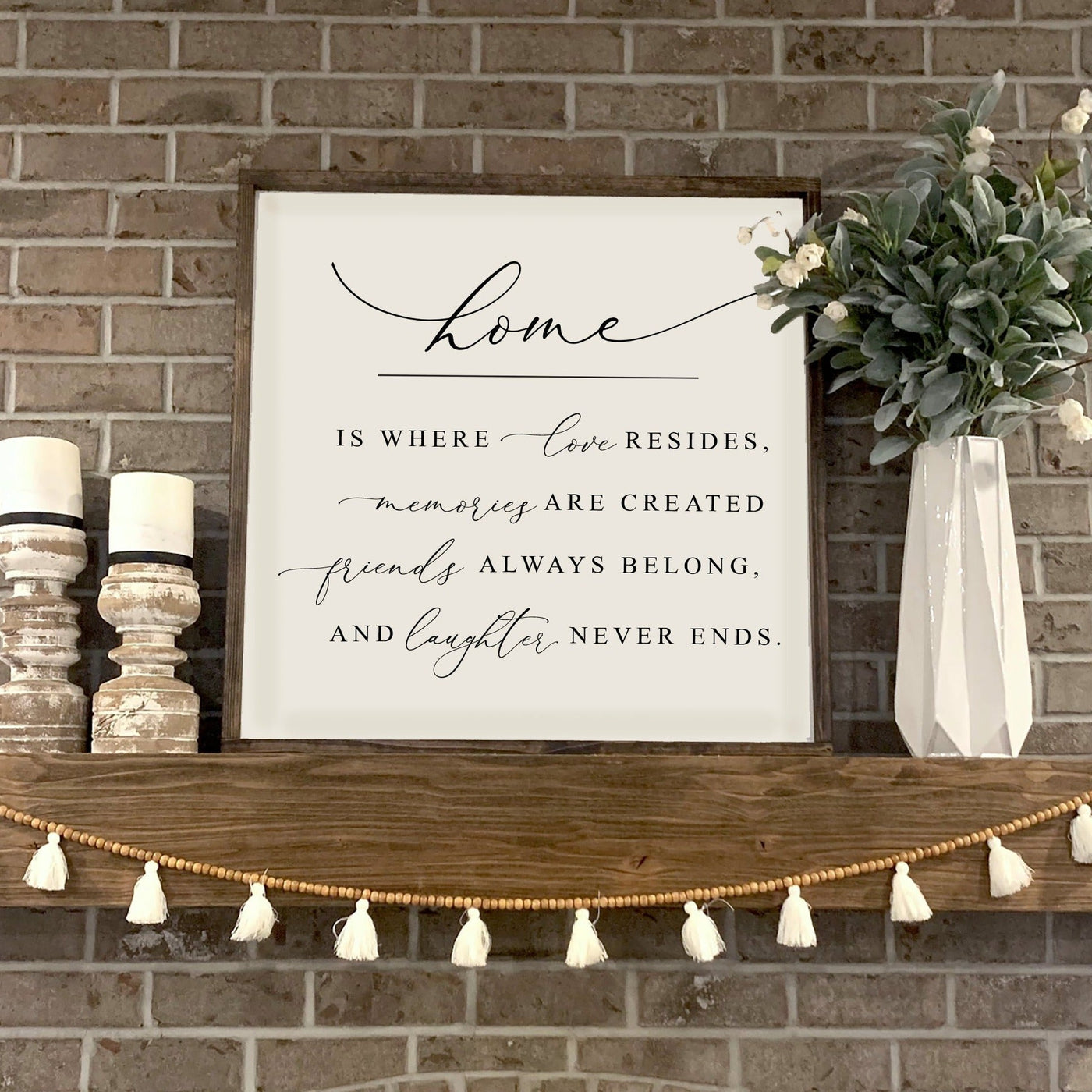 Farmhouse Home Is Where Love Resides Wood Wall Art - Mulberry Market Designs