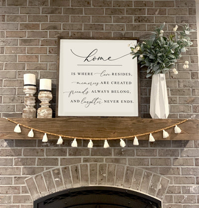 Farmhouse Home Is Where Love Resides Wood Wall Art - Mulberry Market Designs