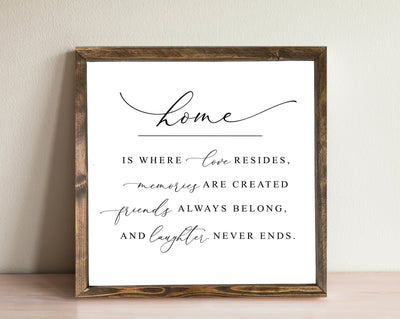 Farmhouse Home Is Where Love Resides Wood Wall Art - Mulberry Market Designs