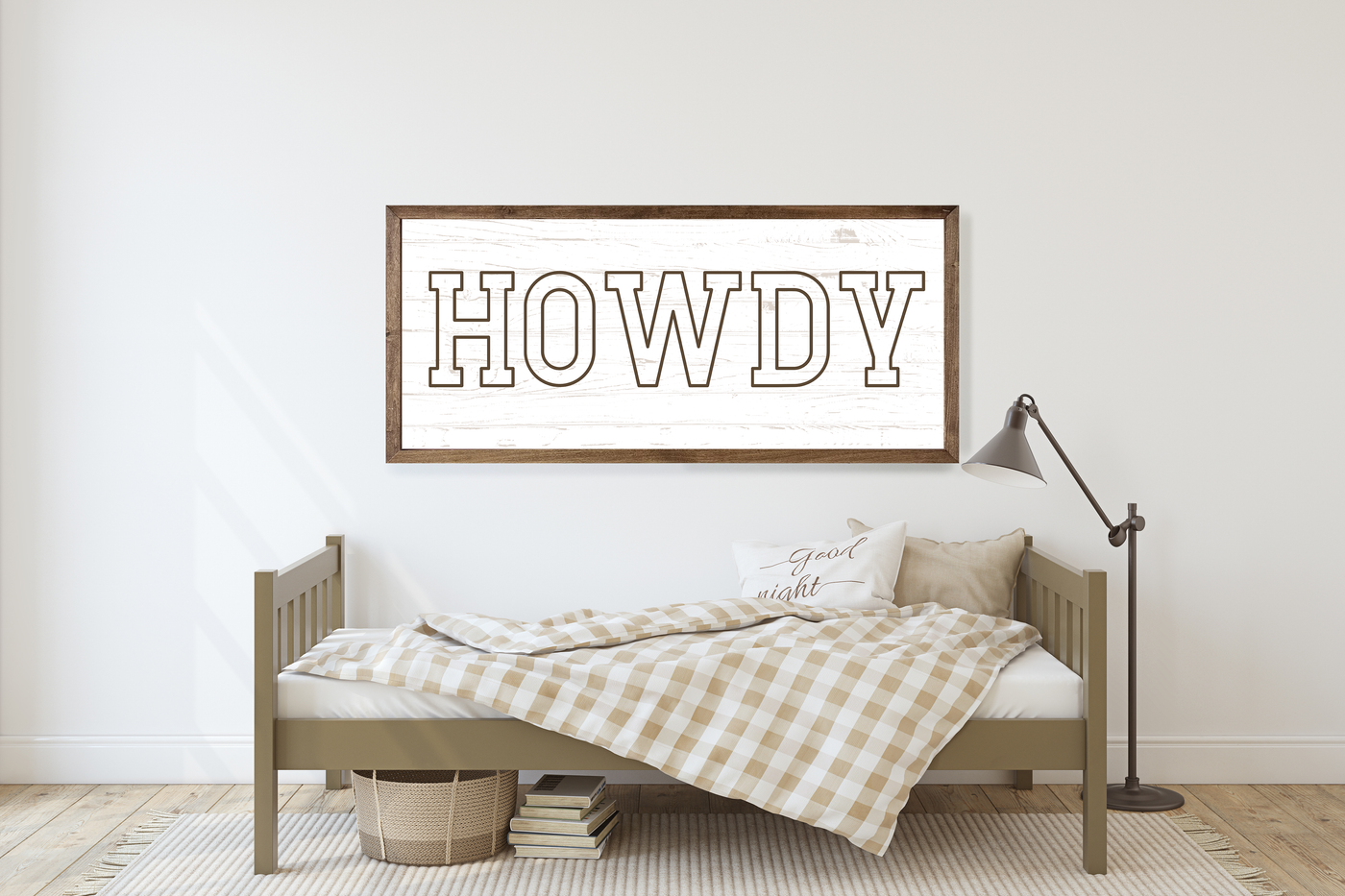 Howdy Rustic Wood Framed Sign - Mulberry Market Designs