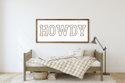 Howdy Rustic Wood Framed Sign - Mulberry Market Designs