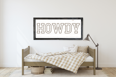 Howdy Rustic Wood Framed Sign - Mulberry Market Designs