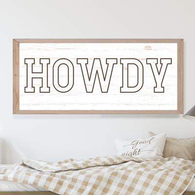 Howdy Rustic Wood Framed Sign - Mulberry Market Designs